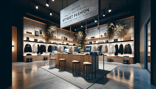 Store interior design luxury streetwear fashion store concept that combines  fashion and technology